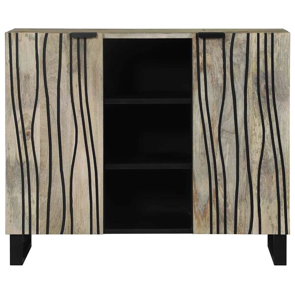 vidaXL Buffet Blanc 90 x 33 x 75 cm bois de manguier massif