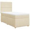 vidaXL Sommier &agrave; lattes de lit avec matelas Cr&egrave;me 100x200 cm Tissu