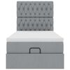 vidaXL Cadre de lit ottoman et matelas gris clair 100x200 cm tissu