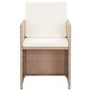 vidaXL Ensemble &agrave; manger d'ext&eacute;rieur avec coussins 15 pcs Rotin Beige
