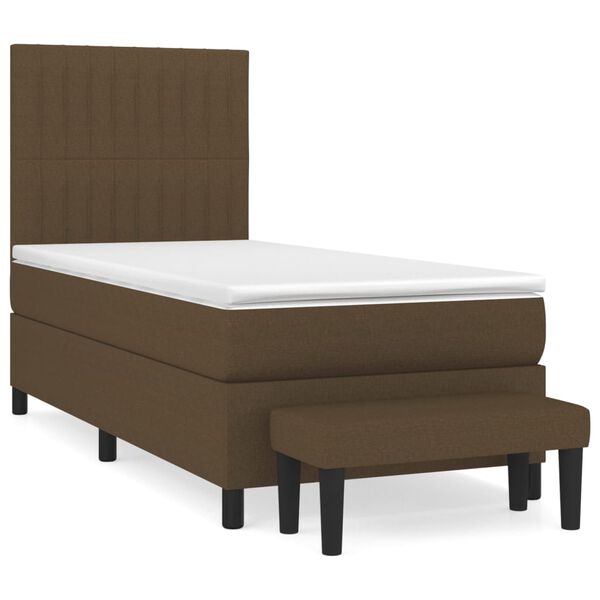 vidaXL Sommier &agrave; lattes de lit avec matelas Marron fonc&eacute; 80x200 cm