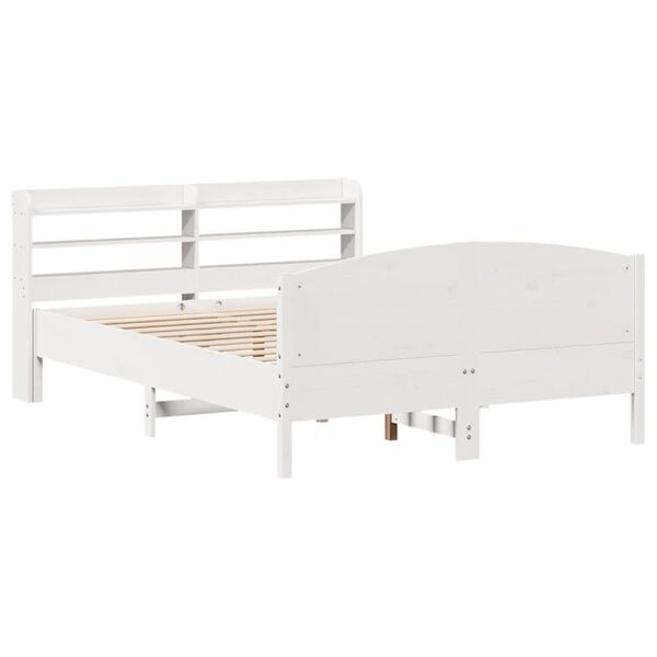 vidaXL Cadre de lit sans matelas blanc 120x190 cm bois de pin massif