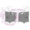 vidaXL Ensemble &agrave; manger de jardin et coussins 5 pcs gris clair rotin