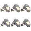 vidaXL Appliques murales LED d'ext&eacute;rieur 6 pcs 2 W Argent&eacute; Rond