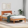 vidaXL Cadre de lit avec t&ecirc;te de lit Brun cire 90 x 190 cm Pin massif