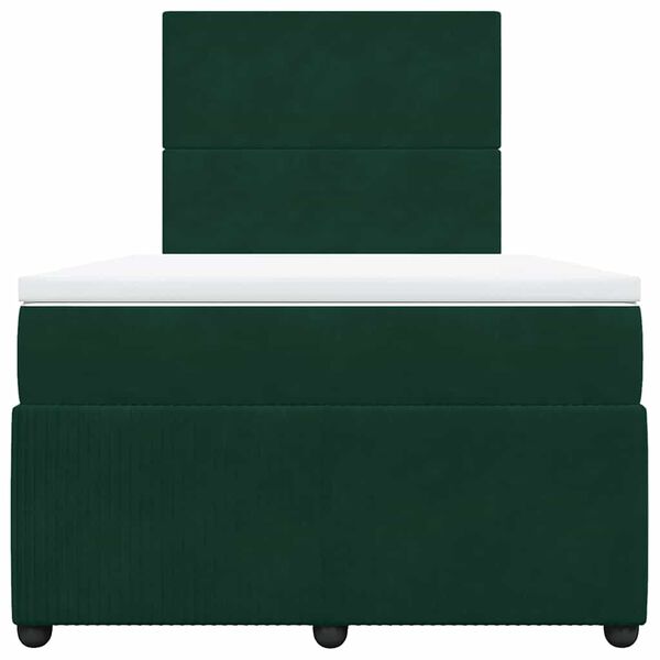 vidaXL Sommier &agrave; lattes de lit et matelas Vert fonc&eacute; 120x200cm Velours