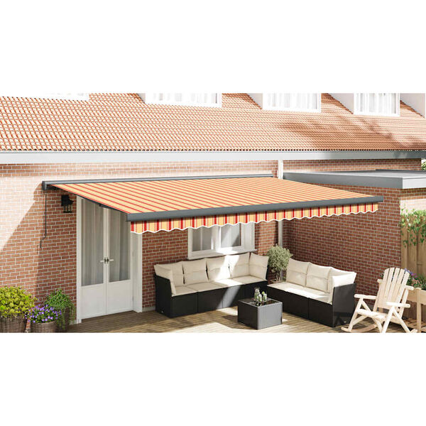 vidaXL Auvent r&eacute;tractable jaune et blanc 4,5x3 m tissu et aluminium