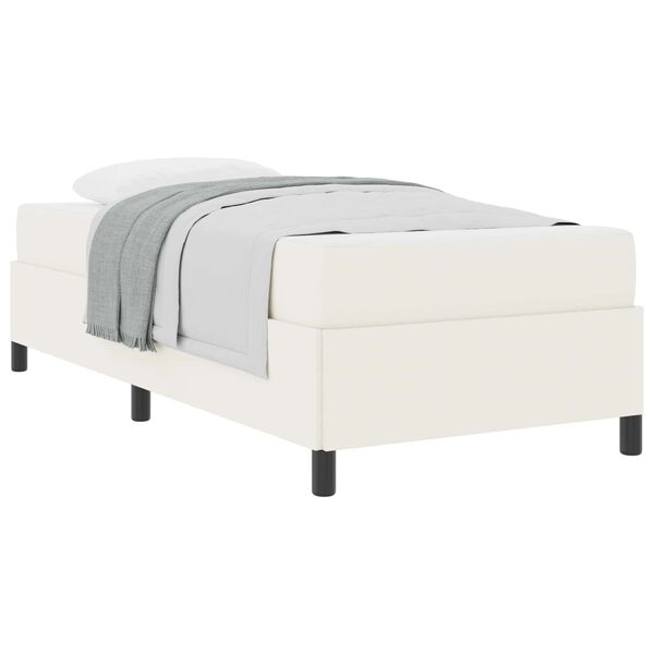 vidaXL Cadre de lit avec matelas Cr&egrave;me 90 x 200 cm tissu