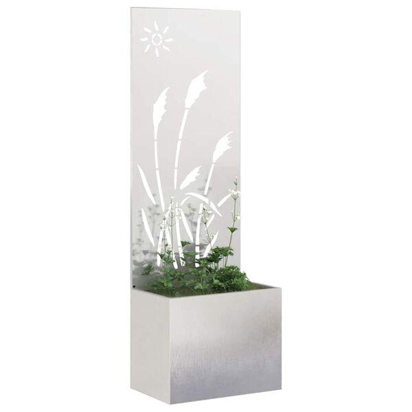 vidaXL &Eacute;cran de confidentialit&eacute; de jardin Fretwork Argent 50 x 140 cm