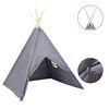 vidaXL Tente tipi d'enfants avec sac Peau de p&ecirc;che Gris 120x120x150 cm
