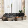 vidaXL Ensemble de canap&eacute; de jardin avec coussin 7 pcs Gris polyrotin