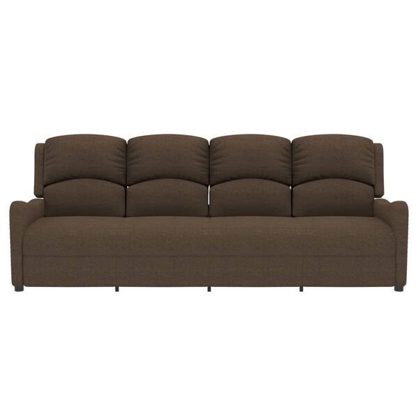 vidaXL Fauteuil de massage inclinable à 4 places marron tissu