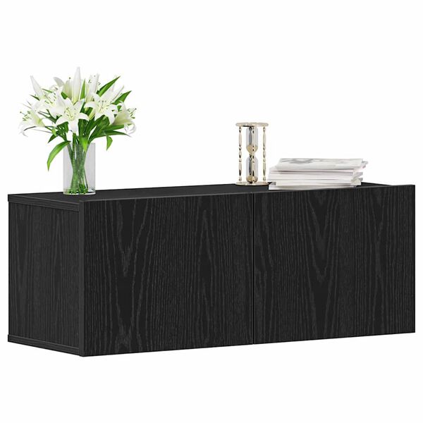 vidaXL Meuble TV 2 pcs Ch&ecirc;ne noir 80 x 30 x 30 cm Bois d'ing&eacute;nierie