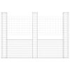 vidaXL Panier de gabion en forme de U avec 3 poteaux Fer 260x20x200 cm