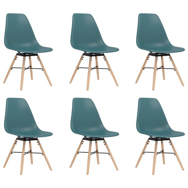 vidaXL Chaises &agrave; manger lot de 6 turquoise PP