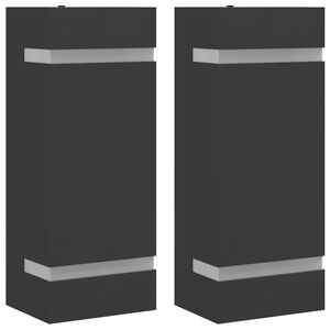 vidaXL Appliques murales d'ext&eacute;rieur 2 pcs noir acier inoxydable