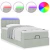 vidaXL Cadre de lit ottoman et matelas gris clair 90x190 cm velours