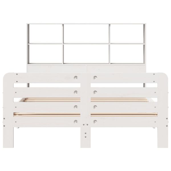 vidaXL Cadre de lit sans matelas blanc 140x190 cm bois de pin massif