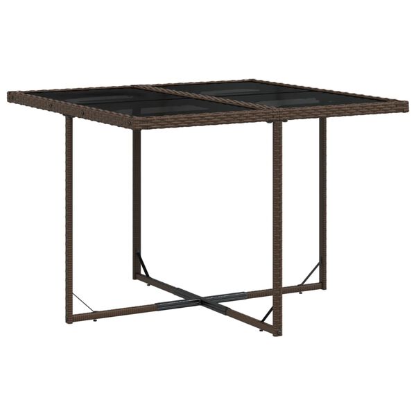 vidaXL Ensemble &agrave; manger de jardin 5 pcs et coussins marron poly rotin