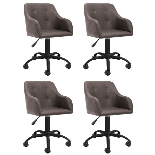 vidaXL Chaises pivotantes &agrave; manger lot de 4 taupe tissu
