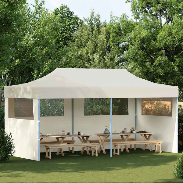 vidaXL Tente de réception pliable crème 3 x 6 m