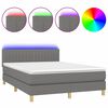 vidaXL Sommier &agrave; lattes de lit et matelas et LED Gris fonc&eacute; 140x190 cm