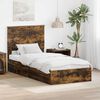 vidaXL Lit de Rangement Ch&ecirc;ne fum&eacute; 90 x 200 cm Bois d'ing&eacute;nierie