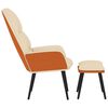 vidaXL Chaise de relaxation avec tabouret Cr&egrave;me Tissu