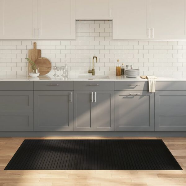 vidaXL Tapis rectangulaire noir 100x200 cm bambou
