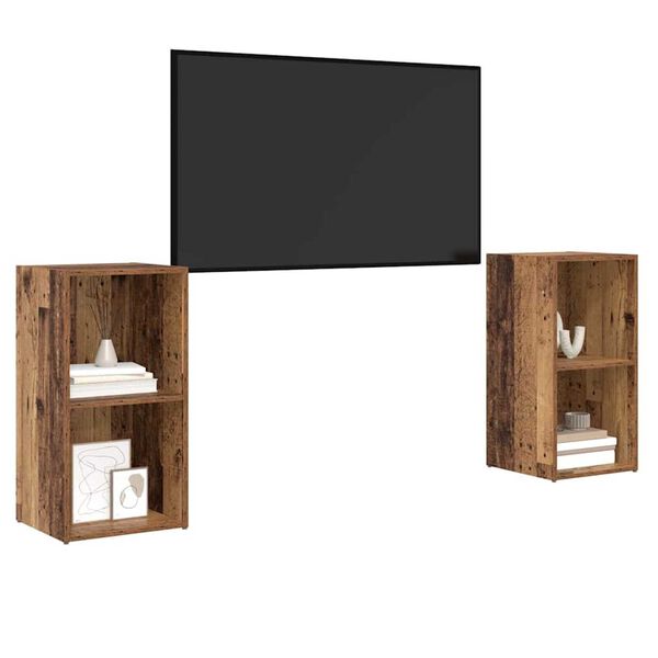 vidaXL Ensemble meuble TV 2 pcs Bois Ancien 72 x 35 x 36,5 cm