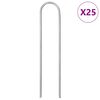 vidaXL Piquets de sol en forme de U 25 pcs 15x3,5 cm acier galvanis&eacute;