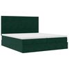 vidaXL Cadre de lit ottoman avec matelas vert fonc&eacute; 200x200 cm velours