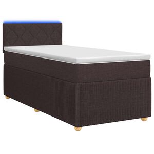 vidaXL Lit boxspring avec matelas Marron fonc&eacute; 80 x 200 cm Tissu