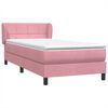 vidaXL Sommier &agrave; lattes de lit avec matelas rose 100x210 cm velours
