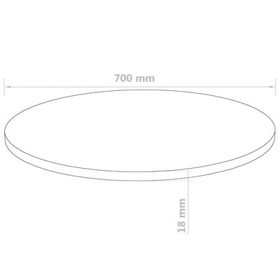 vidaXL Dessus de table Rond MDF 700 x 18 mm
