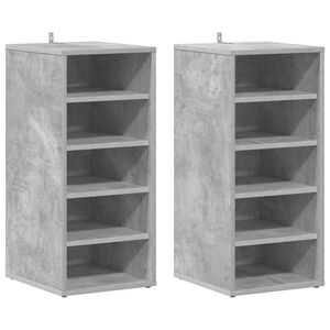 vidaXL Armoires &agrave; chaussures 2 pcs Gris b&eacute;ton Bois d'ing&eacute;nierie