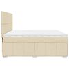 vidaXL Sommier &agrave; lattes de lit avec matelas Cr&egrave;me 200x200 cm Tissu