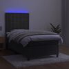 vidaXL Sommier &agrave; lattes de lit et matelas et LED Gris fonc&eacute; 90x200 cm