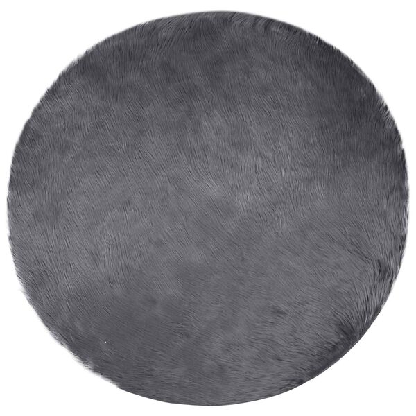 vidaXL Tapis en fausse Tafalla Anthracite &Oslash; 80 cm Polyester