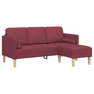 vidaXL Ensemble de Canap&eacute;s Bordeaux 173 x 131 x 67 cm Polyester