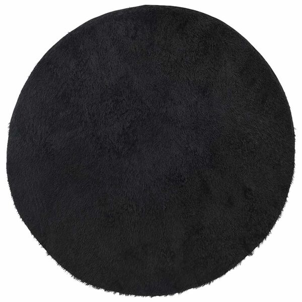 vidaXL Tapis shaggy &agrave; poils longs NAVARRA noir 240x240 cm polyester