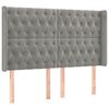 vidaXL T&ecirc;te de lit &agrave; LED Gris clair 147x16x118/128 cm Velours