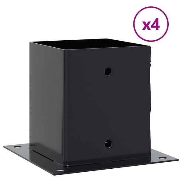 vidaXL Bases de poteau carr&eacute;es 4 pcs anthracite 121x121 mm