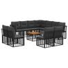 vidaXL Ensemble de canap&eacute;s d'ext&eacute;rieur 12 pcs Noir et Gris fonc&eacute;