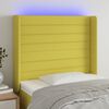 vidaXL T&ecirc;te de lit &agrave; LED Vert 83x16x118/128 cm Tissu