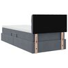 vidaXL Lit avec rangement et LED Gris fonc&eacute; 90 x 200 cm Velours