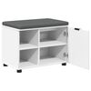 vidaXL Banc d'entr&eacute;e avec coussin Uni Blanc 60 x 38 x 46 cm