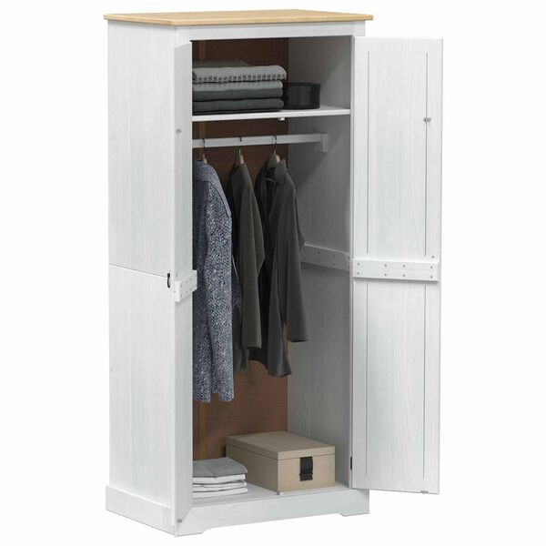 vidaXL Armoires avec &eacute;tag&egrave;re Blanc 76 x 50 x 170 cm Pin massif