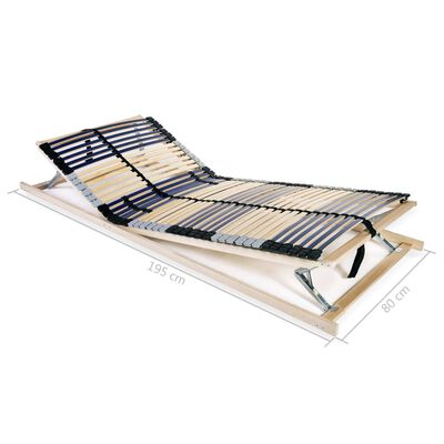 vidaXL Sommier à lattes sans matelas avec 42 lattes 7 zones 80x200 cm