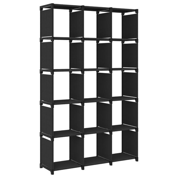 vidaXL Étagère d'affichage 15 cubes Noir 103x30x175,5 cm Tissu